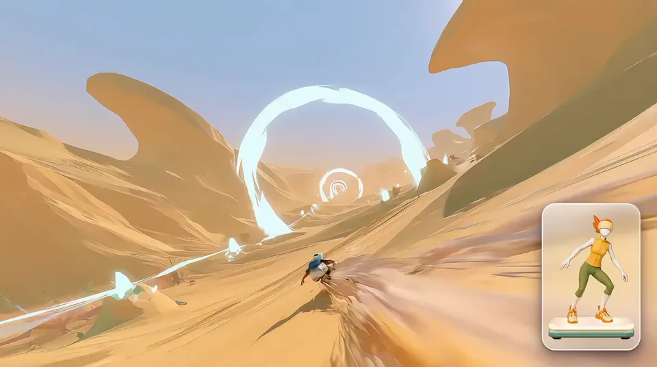 Dune Carve, a body-controlled game on Kiwii Move
