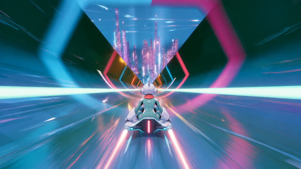Neon Luge, a body-controlled game on Kiwii Move